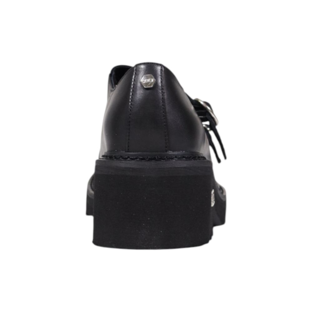 Black Leather Platform Pumps