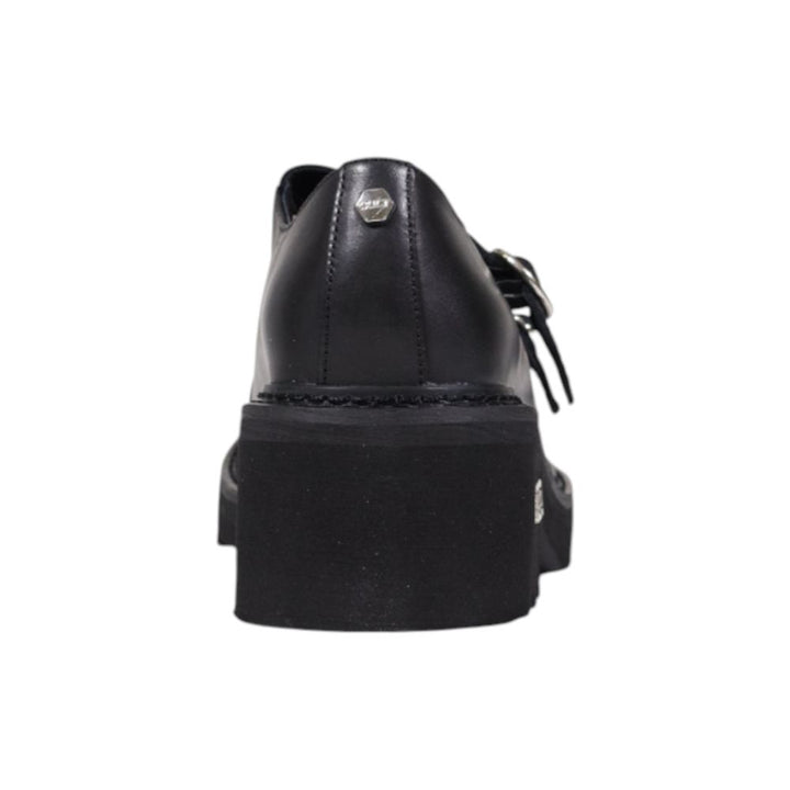 Black Leather Platform Pumps