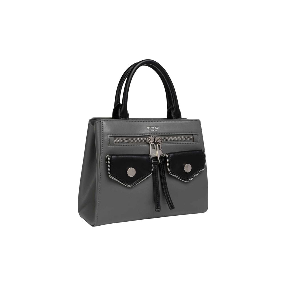 Bicolor Polyester Handbag