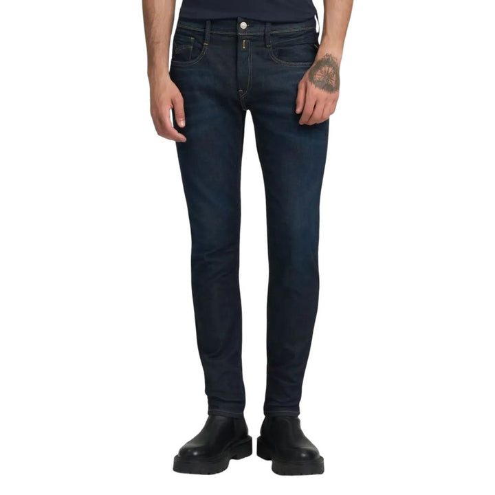 Blue Cotton Skinny Jeans