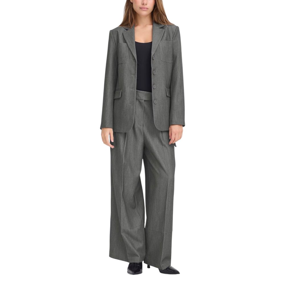 Gray Polyester Blazer
