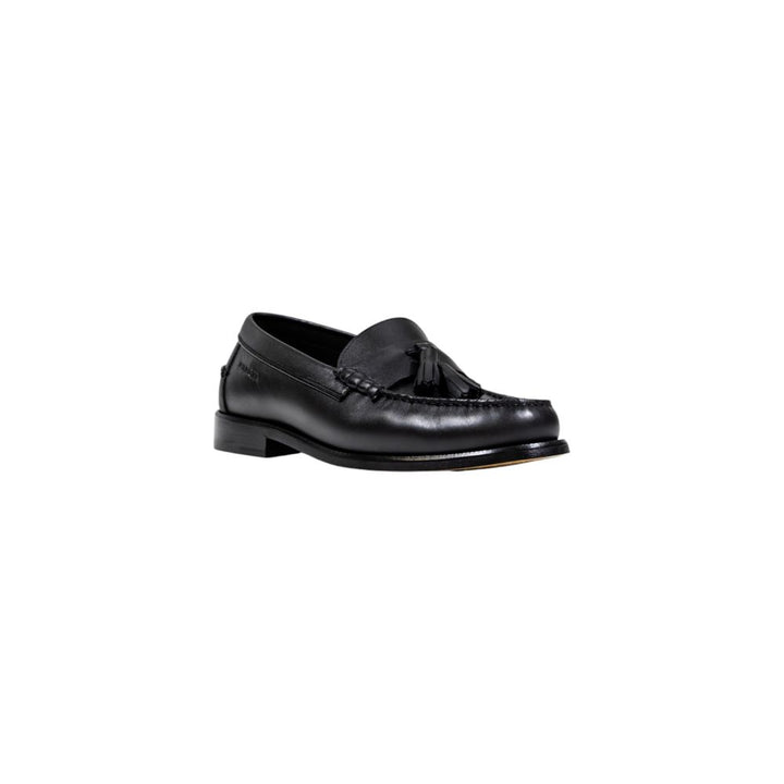 Black Leather Slip-On Loafers