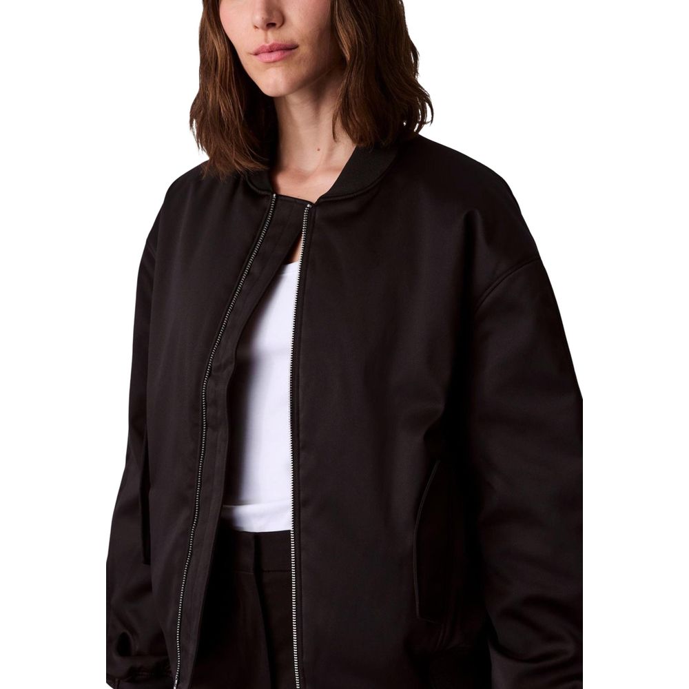 Black Recycled Polyester Bomber