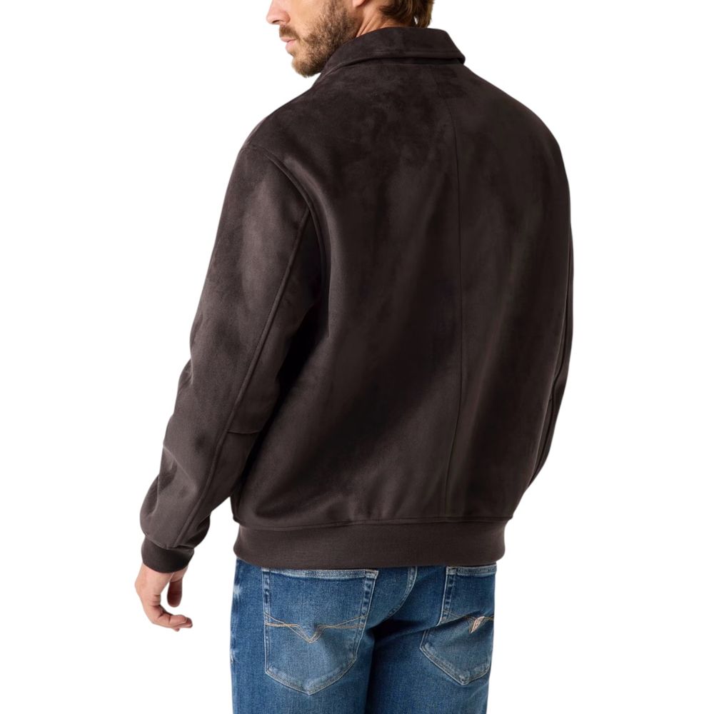 Brown Polyester Biker Jacket