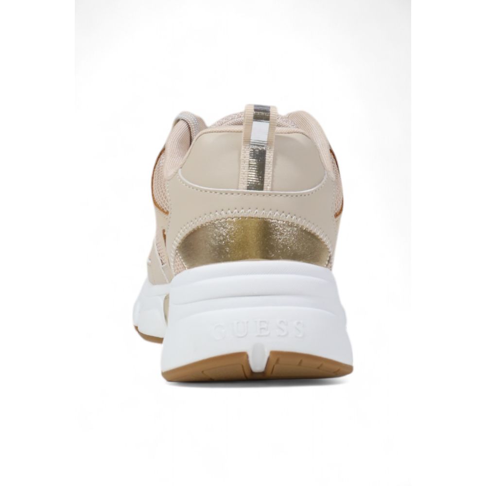 Beige Polyester Chunky Sneakers