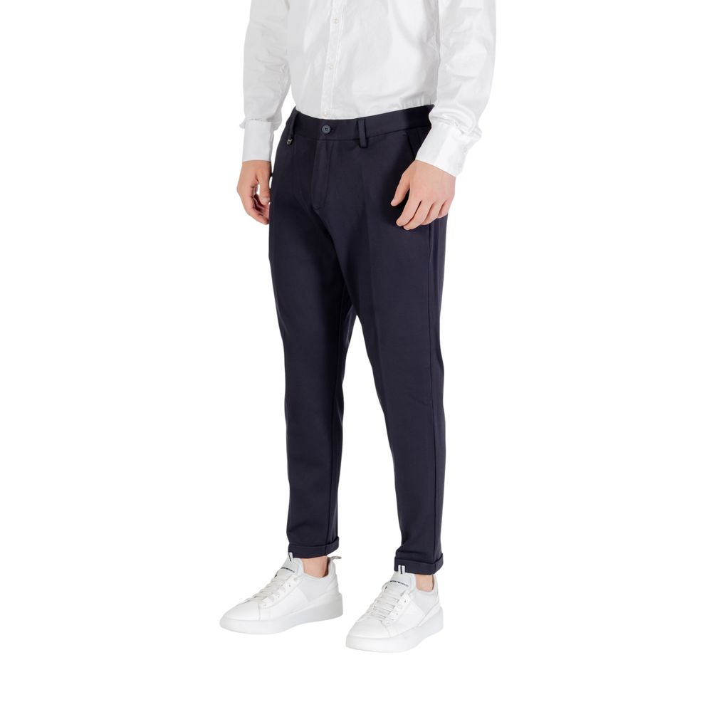 Blue Viscose Dress Pants