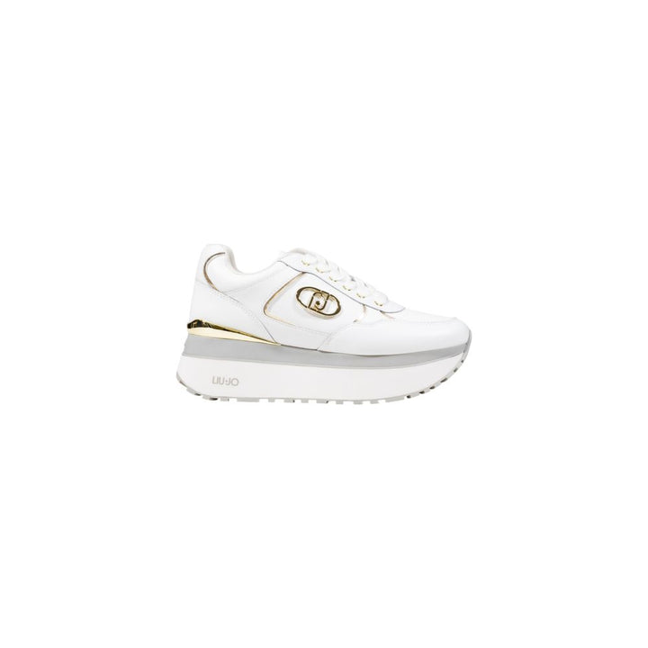 White Artificial Leather Platform Sneakers