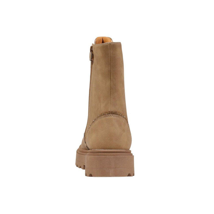 Beige Polyethylene Lace-Up Boots