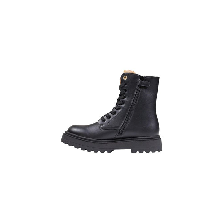 Black Polyethylene Lace-Up Boots
