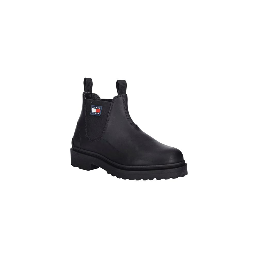 Black Leather Chelsea Boots