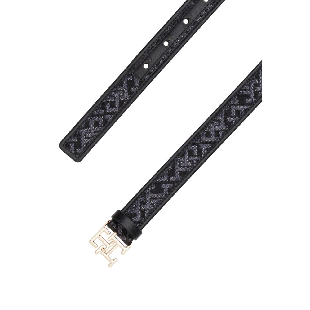 Black Polyester Thin Belt