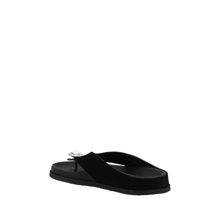 Black Calf Leather Bos Taurus Strap-On Sandals