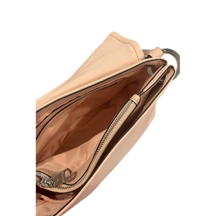 Pink Polyurethane Women Shoulder Bag