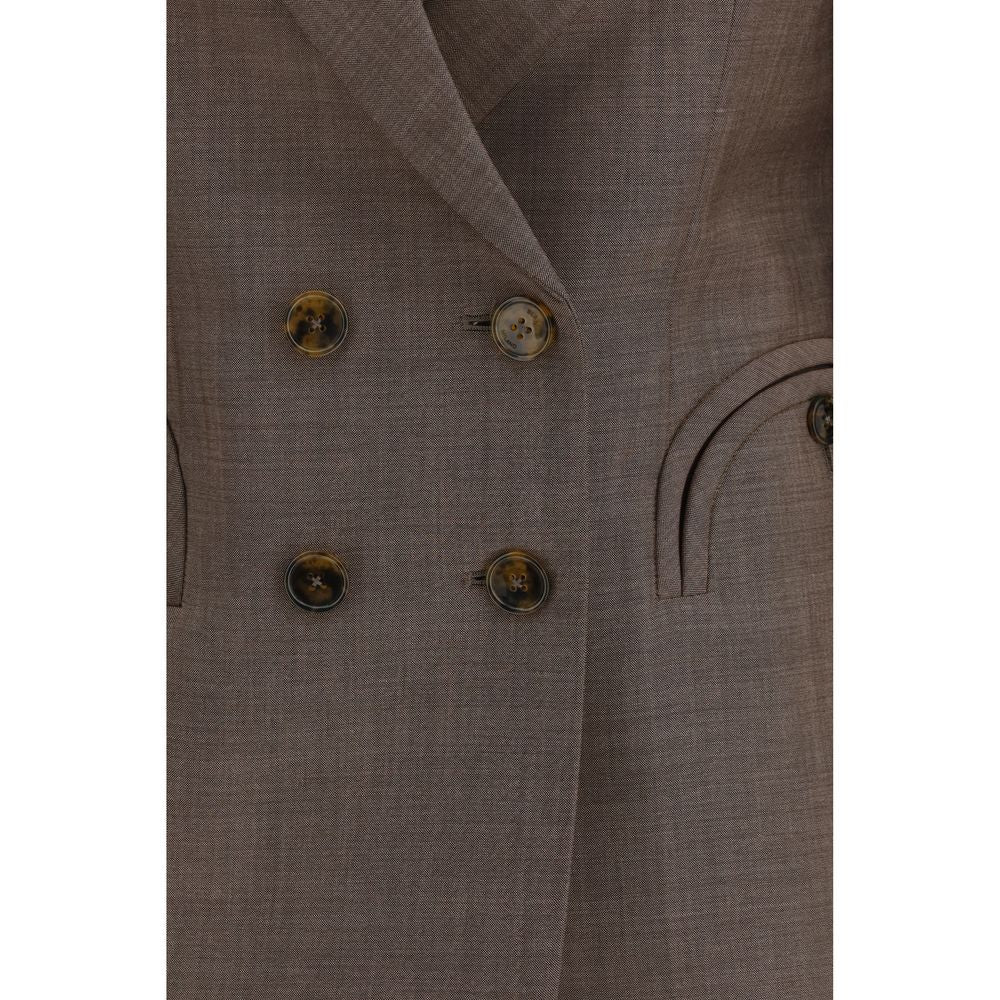 Brown Fleece Wool Blazer