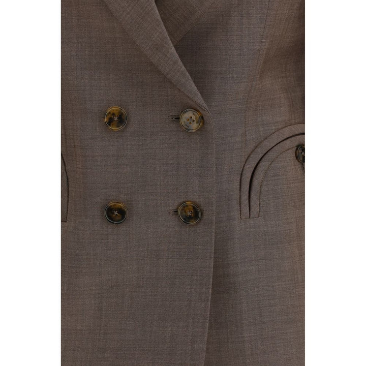 Brown Fleece Wool Blazer