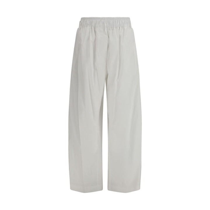 White Lyocell Casual Pants