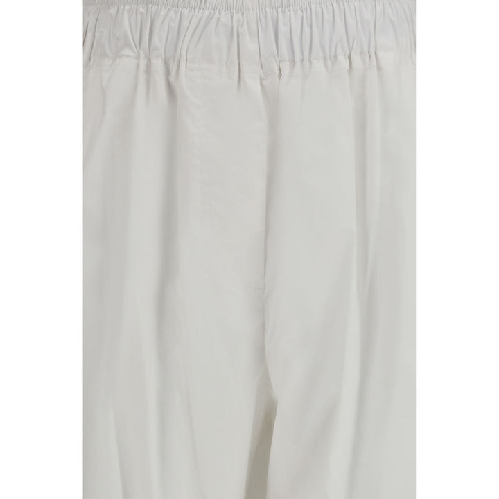 White Lyocell Casual Pants
