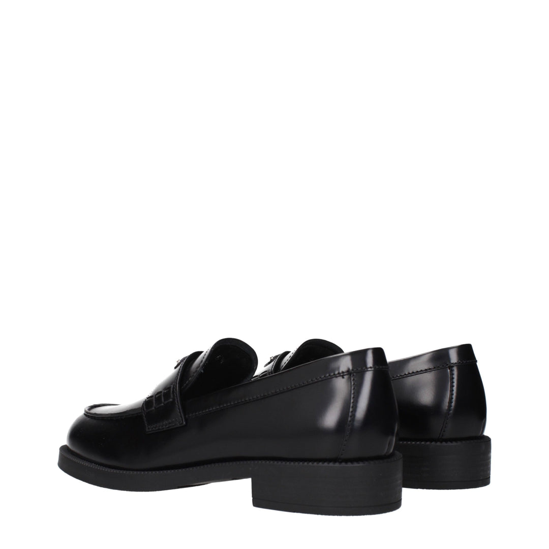 Black Leather Slip-On Loafers