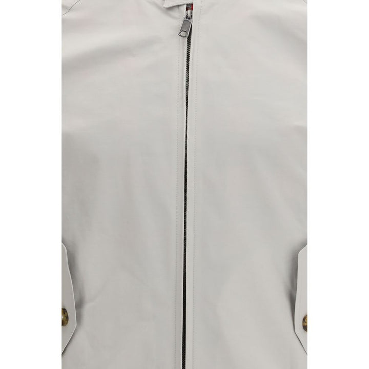 White Polyester Bomber