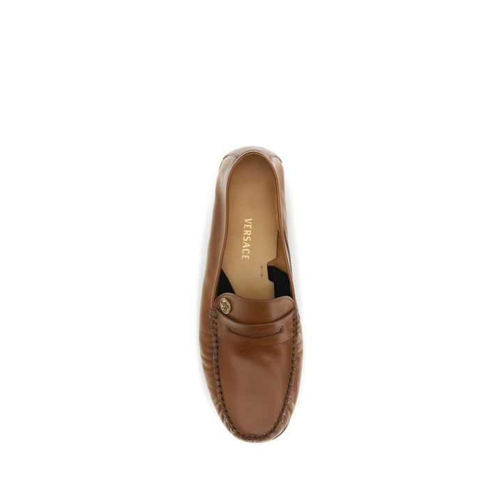 Brown Calf Leather Bos Taurus Slip-On Loafers