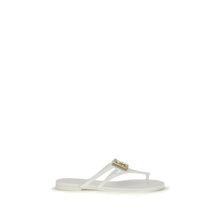 White Rubber Flip-Flop Sandals