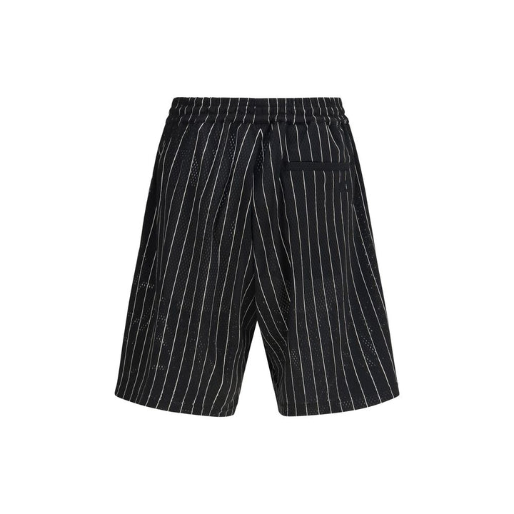 Black Polyester Bermuda Shorts