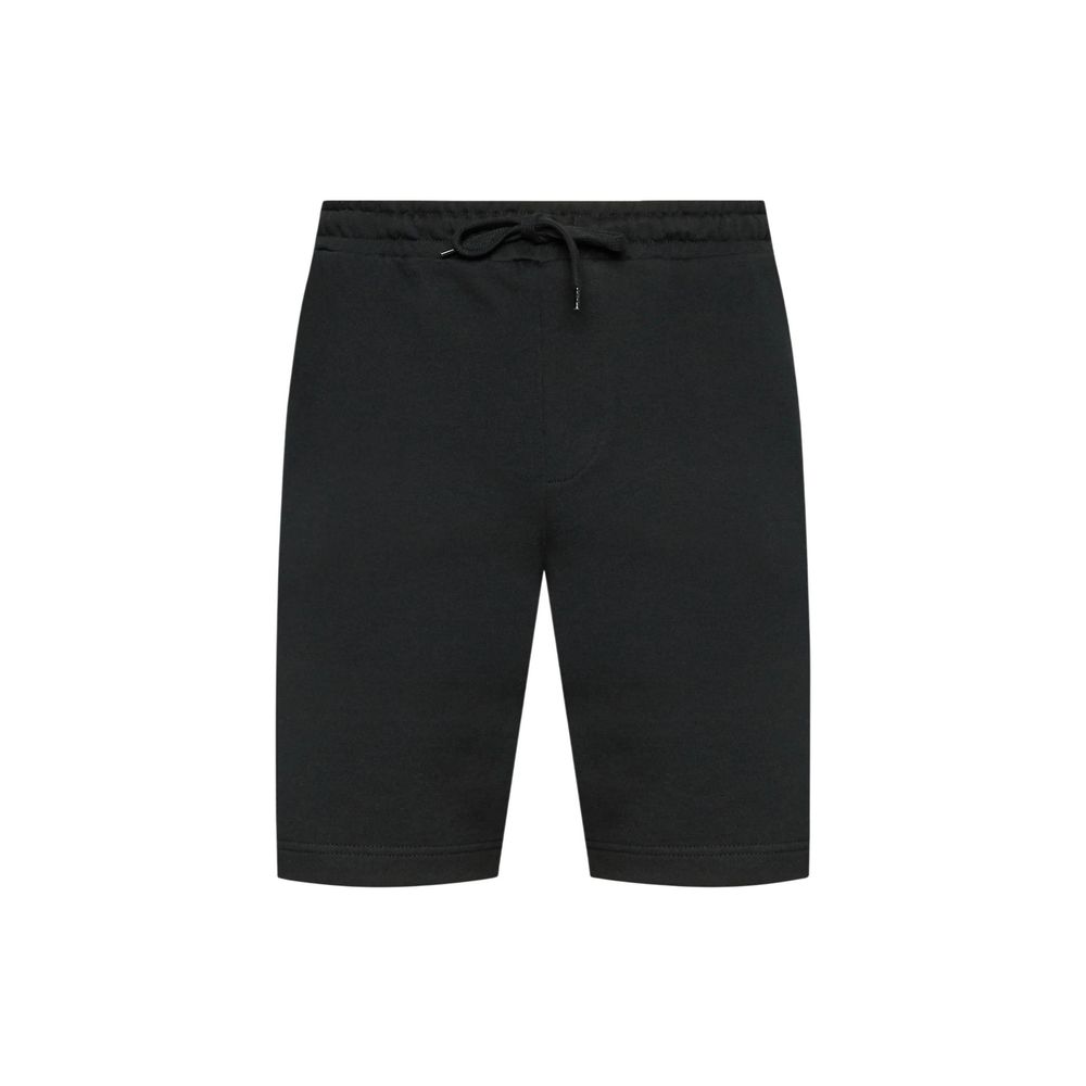 Black Cotton Bermuda Shorts