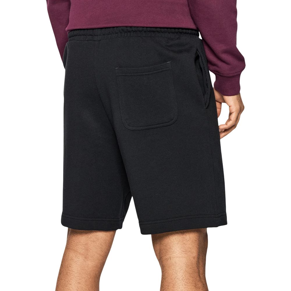 Black Cotton Bermuda Shorts