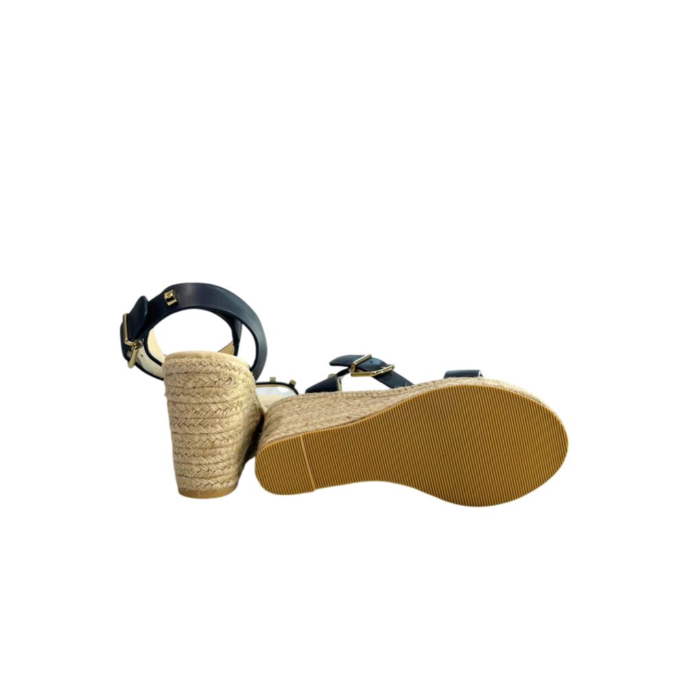 Blue Leather Women's Platform Sandal