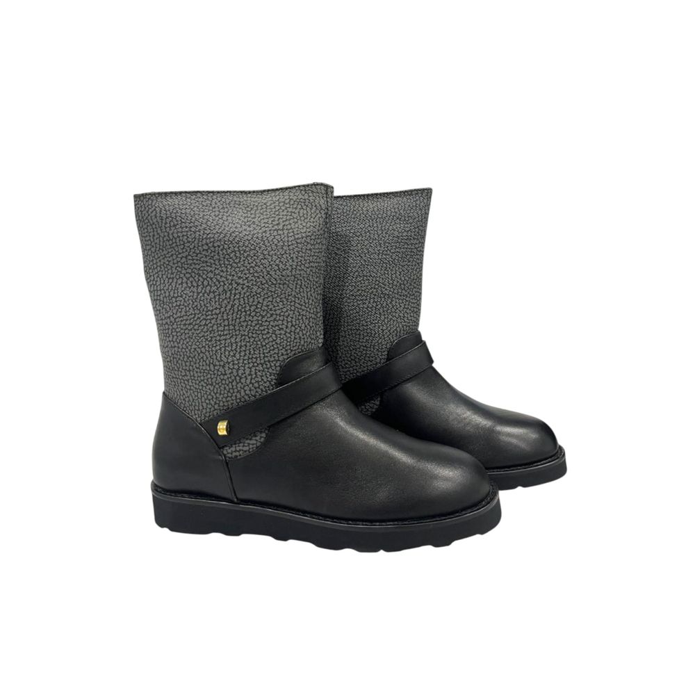 Grey Leather Women Boot