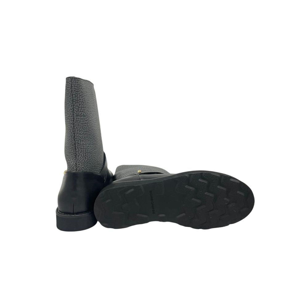 Grey Leather Women Boot