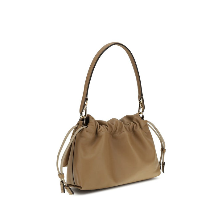 Beige Calf Leather Bos Taurus Shoulder Bag