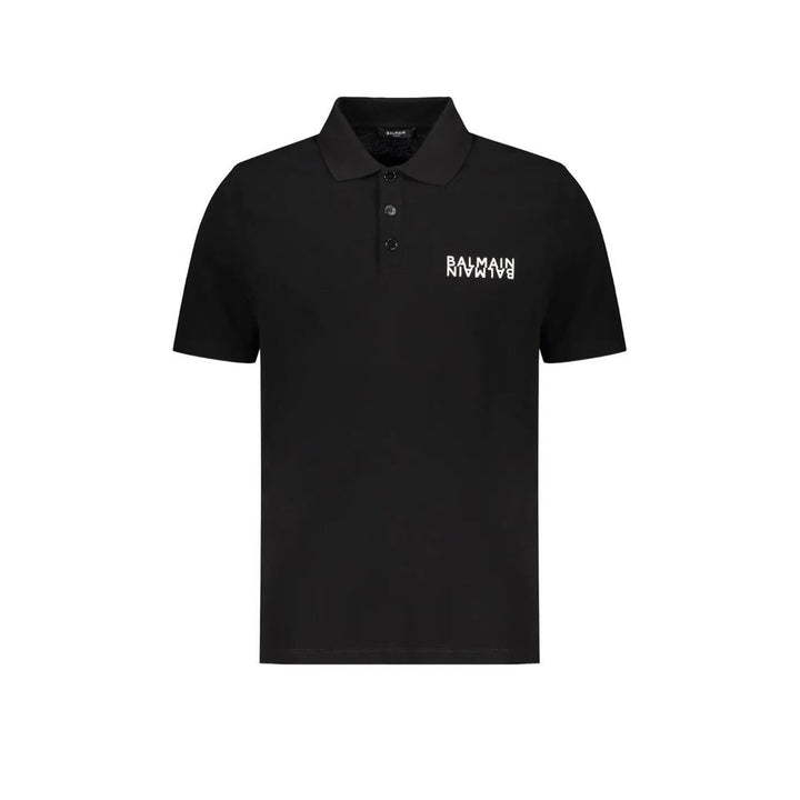 Black Cotton Polo Shirt