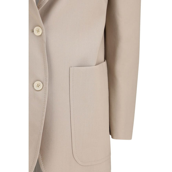 Beige Fleece Wool Blazer