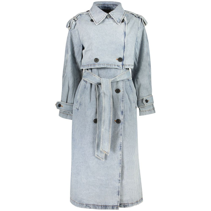 Azzurro Cotton Women's Trench Coat