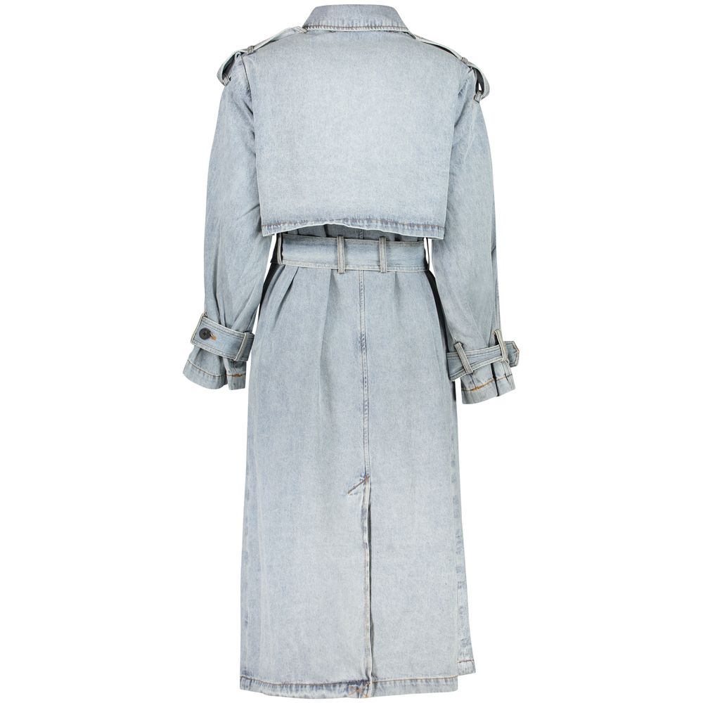 Azzurro Cotton Women's Trench Coat