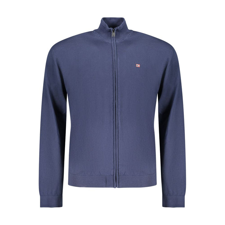 Blue Cotton Men Cardigan