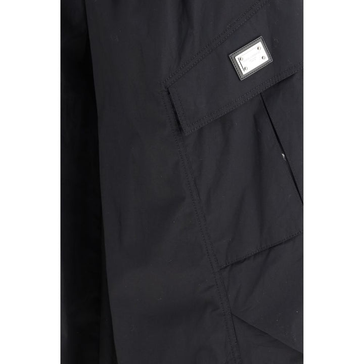 Black Cotton Cargo Pants