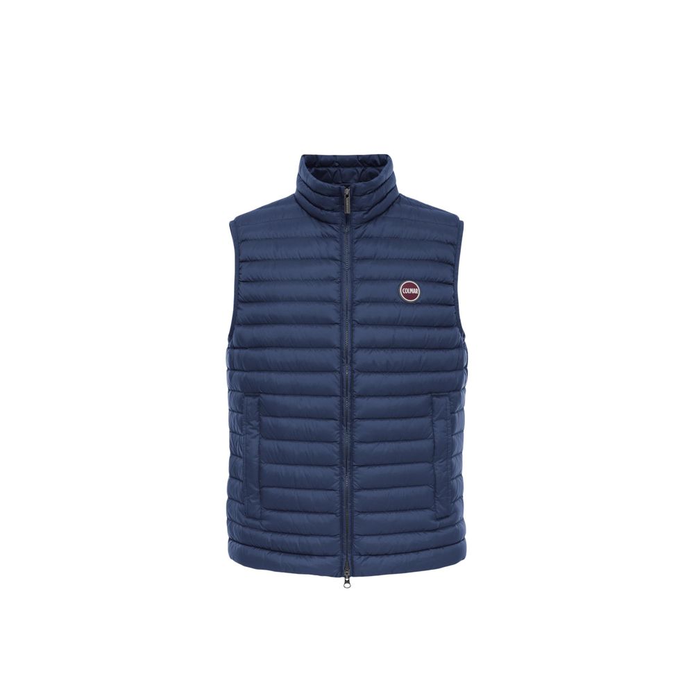 Blue Polyamide Sleveless Jacket