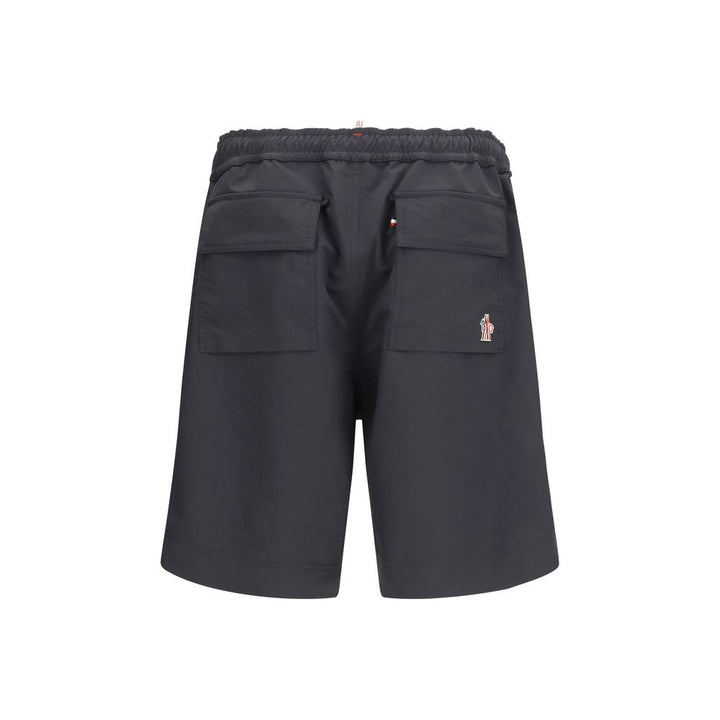 Black Polyester Bermuda Shorts