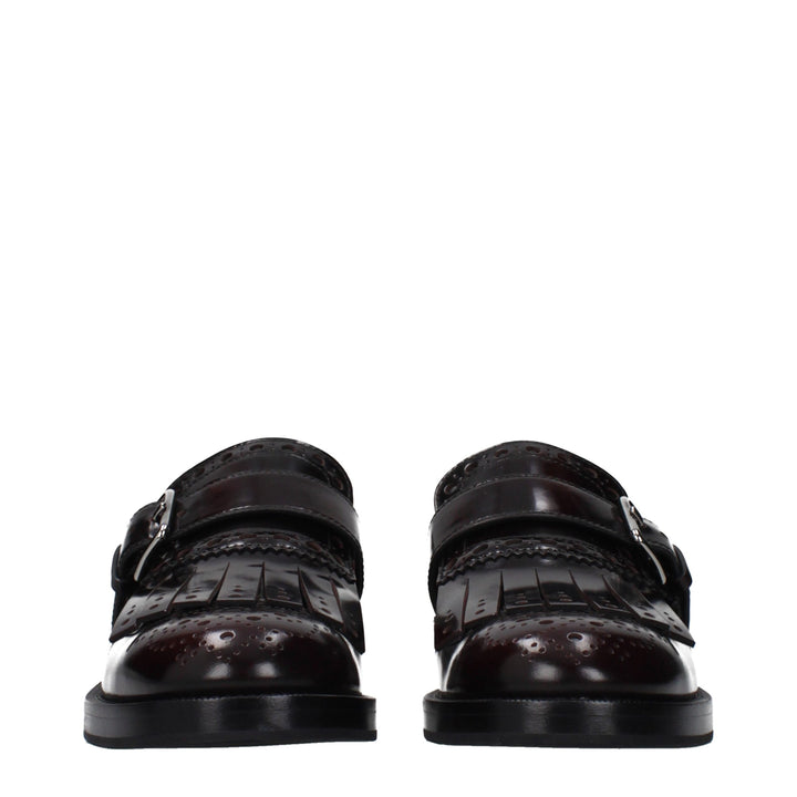 Red Leather Slip-On Loafers