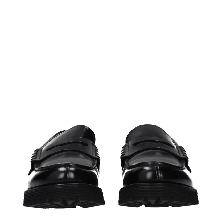 Black Leather Slip-On Loafers