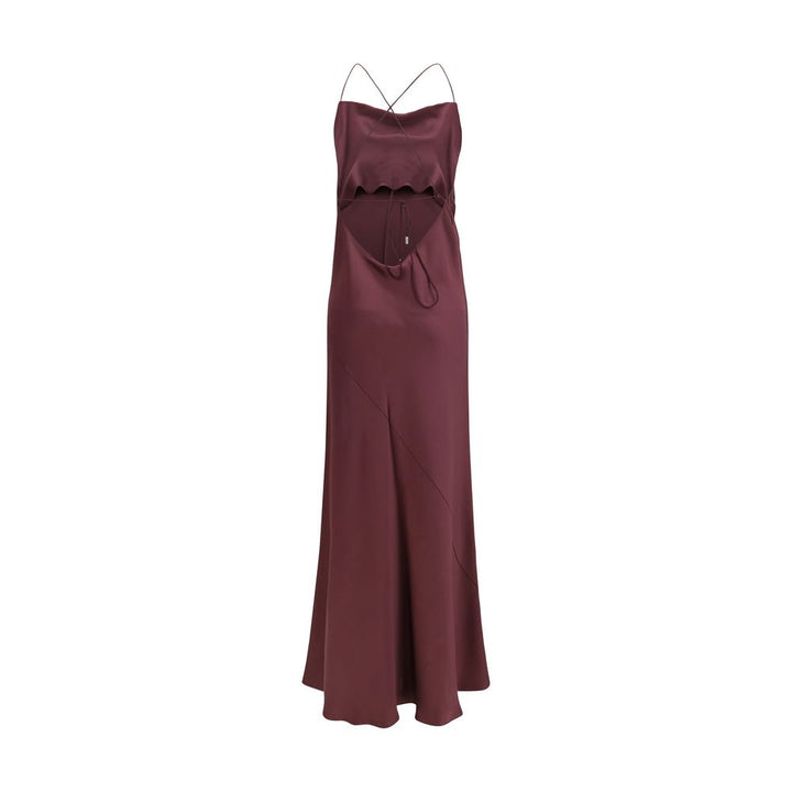 Bordeaux Marabou Casual Dress
