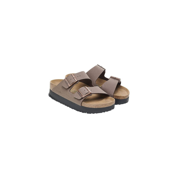 Brown Synthetic Platform Sandals