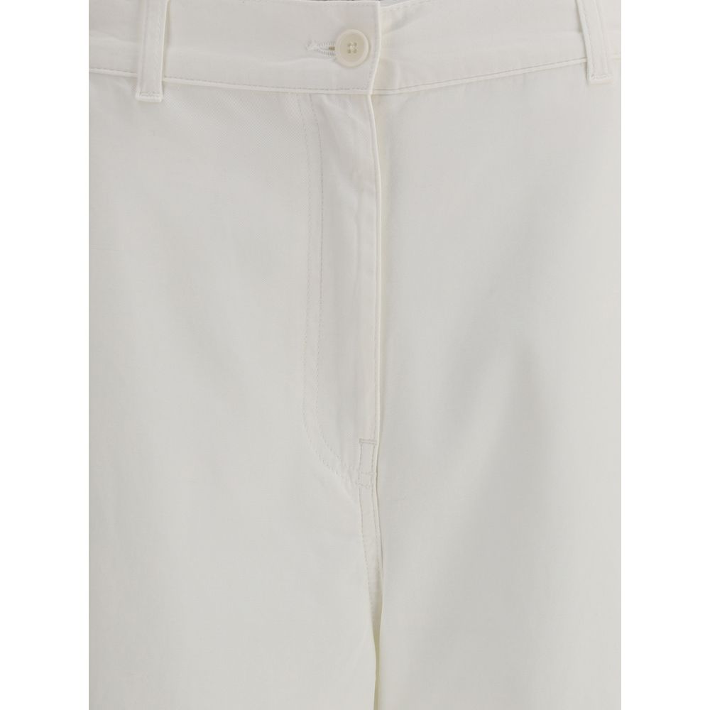 Beige Cotton Cargo Pants