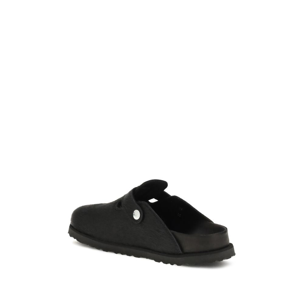 Black Horsehair Mules