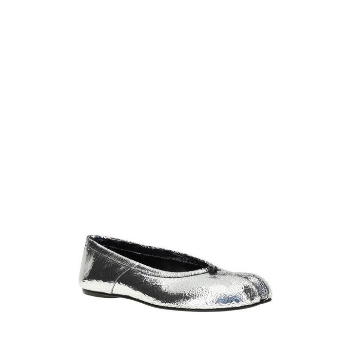 Silver Calf Leather Bos Taurus Ballet Flats