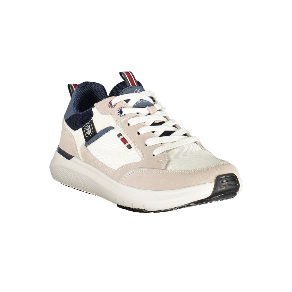 White Polyester Men's Sneaker