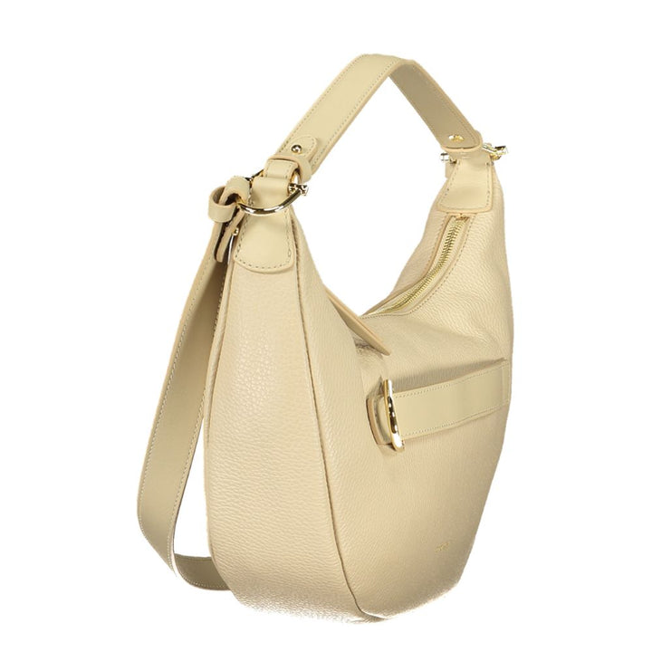 Beige Leather Women Handbag