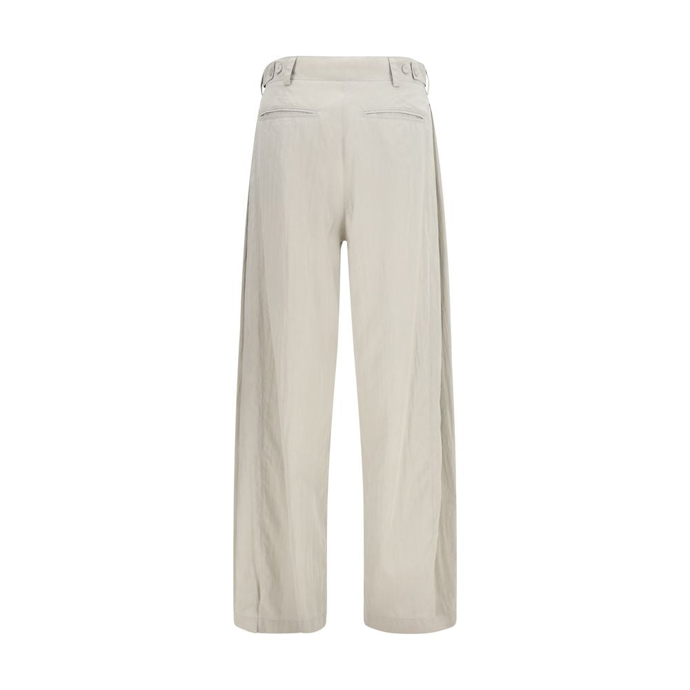Gray Silk Casual Pants